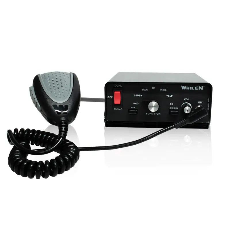 Black Siren Amplifier with Microphone for Whelen 295HFSC9 Dual Siren, Ideal for First Responders