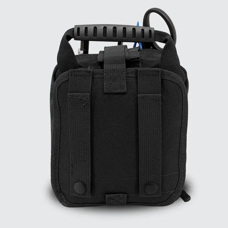 Black tactical bag with handle for first responders firefighters and police trauma kits