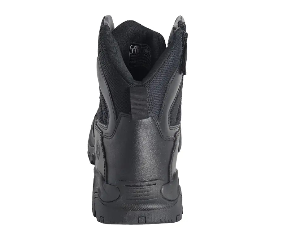 Black tactical boot with polishable toe for hot weather and first responders
