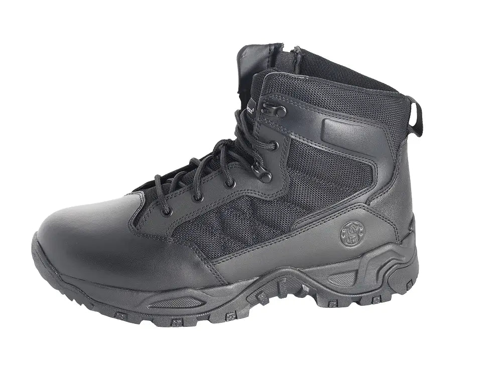 Black tactical boot with polishable toe for hot weather and first responders from Smith & Wesson