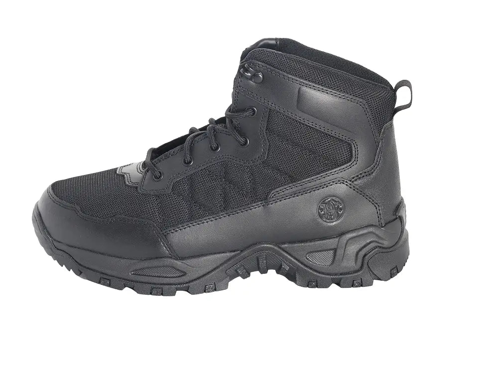 Black tactical boot for hot weather, ideal for first responders and firefighters by Smith & Wesson