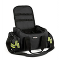 Black tactical duffle bag with neon yellow accents, ideal for EMS trauma and professional essentials