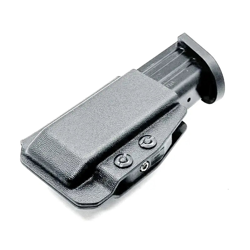 Black textured Kydex P320 XTEN magazine holster with secure magazine retention