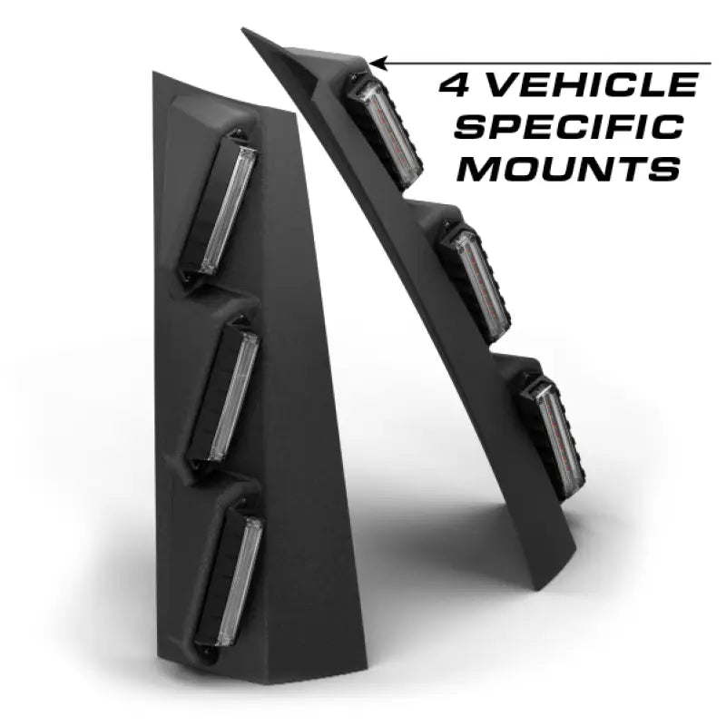 Black vehicle light mounts for Feniex Quantum 2.0 Pillar Mount for first responders