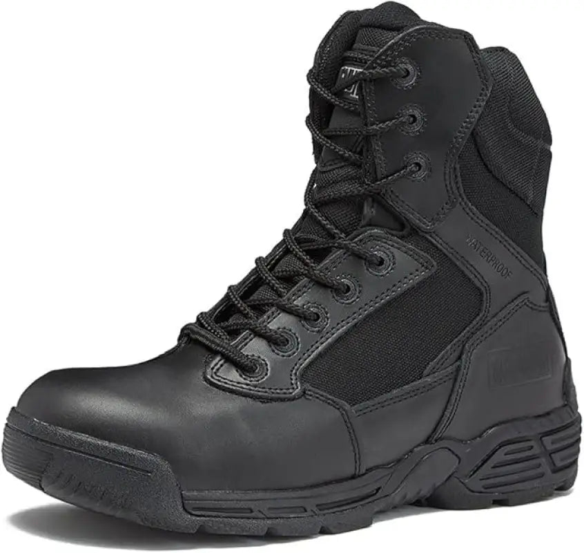 Black waterproof Stealth Force men’s tactical military boots for durability and protection