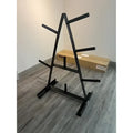 Black weight plate storage rack from SFE Standard A Frame Rack for first responders