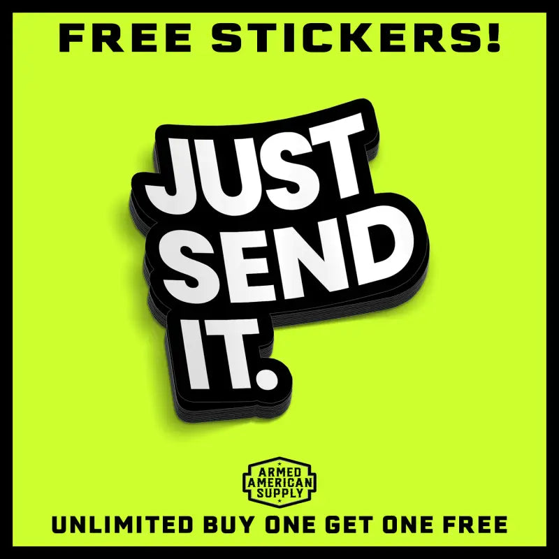 Black and white Just Send It helmet decal for blue collar workers and helmet customization