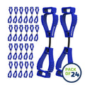 Blue adjustable glove clips for secure and convenient glove clip safety holders