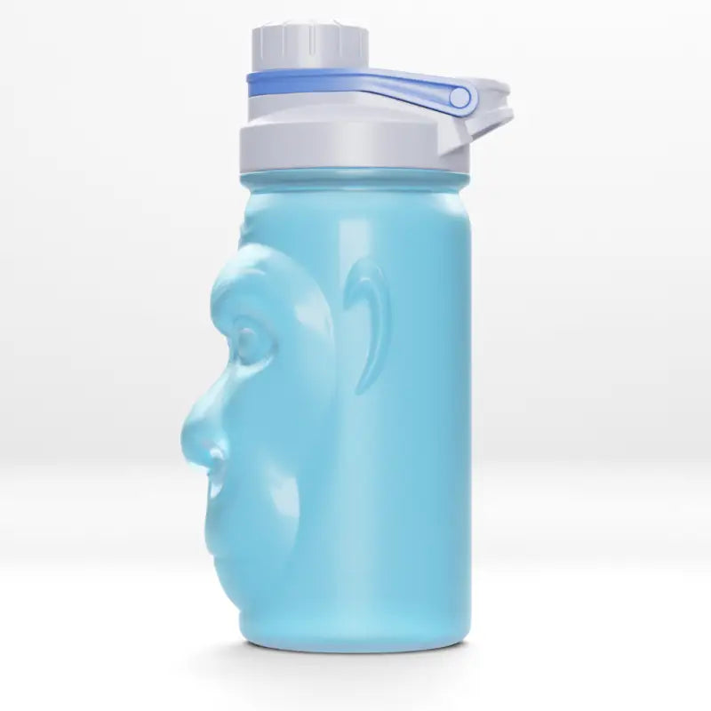 Blue water bottle with face, Harambe Shaker Bottle, part of Harambe Shaker Bottles collection