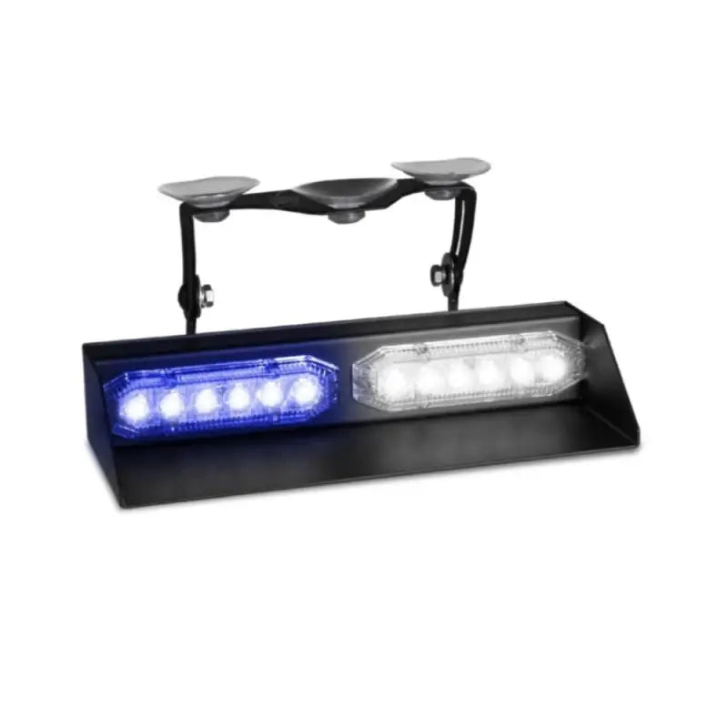 Blue and white emergency vehicle dash light bar on UBL U-Lite 2X Dash Light for first responders