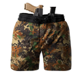 Carrier Training Shorts 5 Inseam with Camo Pattern and Holstered Gun for Concealed Carry