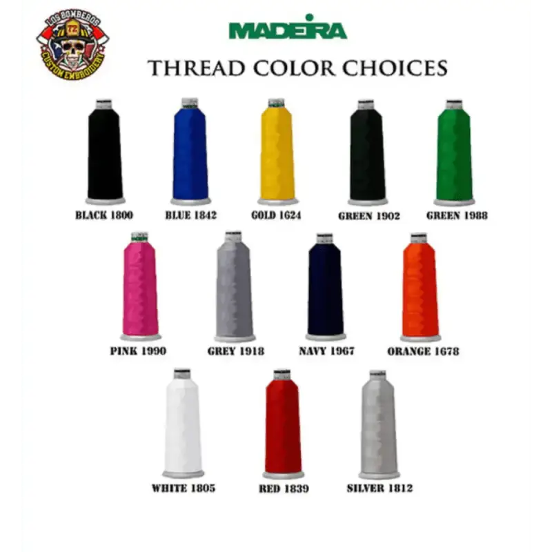 Color chart of Madeira thread spools with codes for the Richardson 112 Number Passport