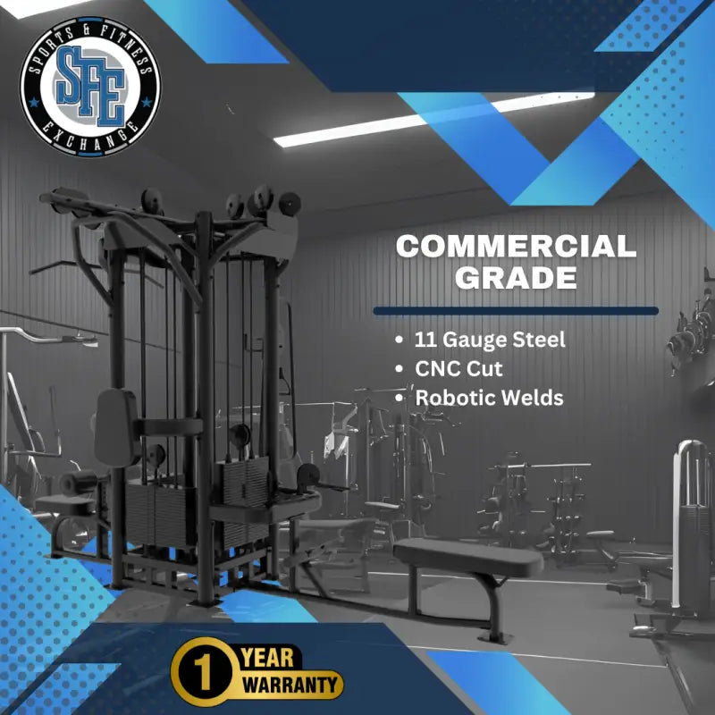 Commercial-grade gym equipment with warranty for firefighters and first responders