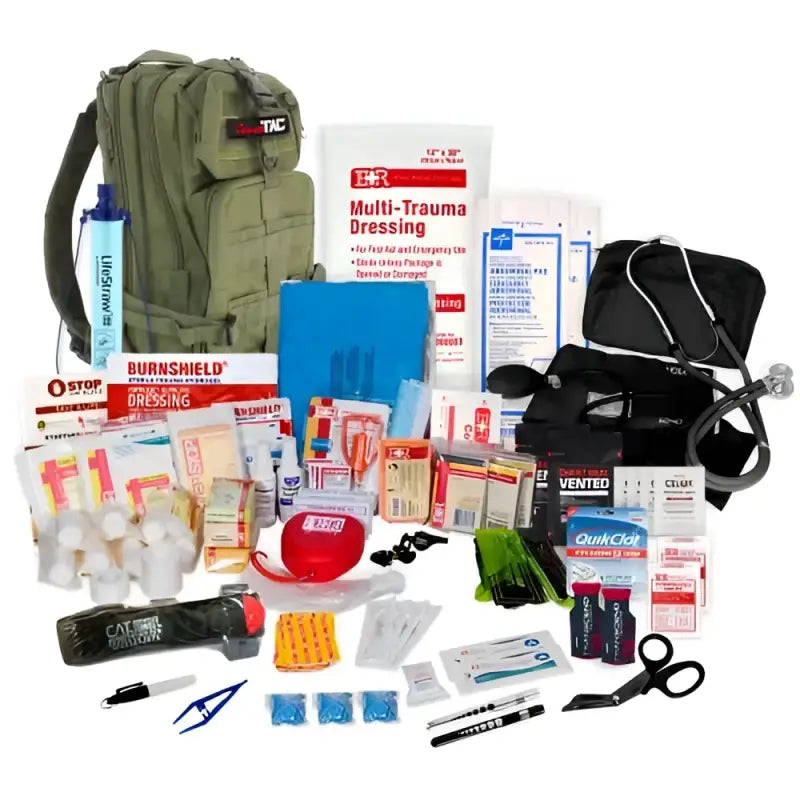 Comprehensive tactical trauma kit with Rucksack for emergency first aid preparedness