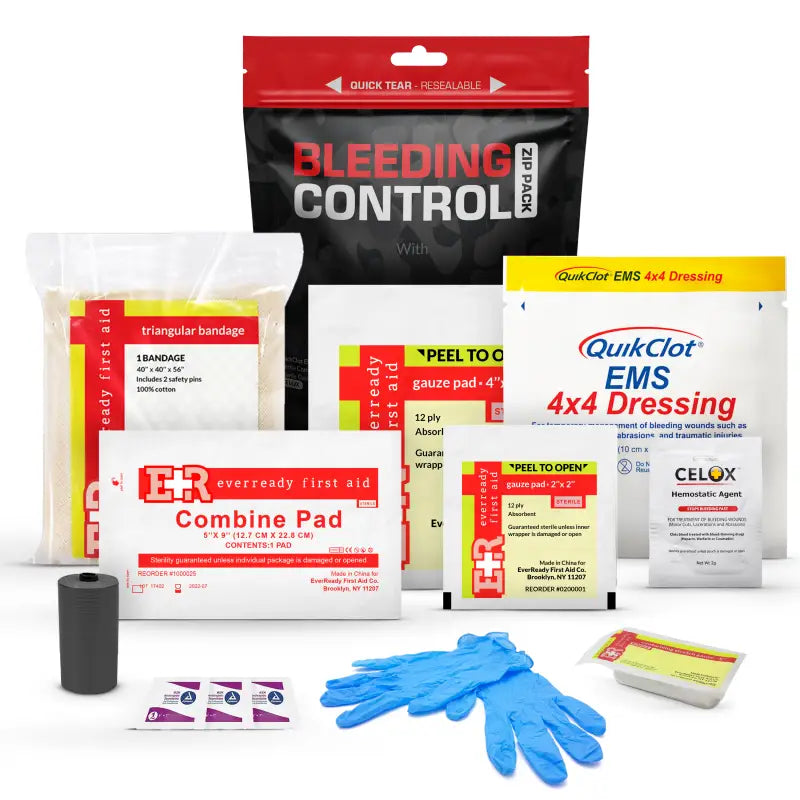 Bleeding control first aid kit for first responders and firefighters, Bleeding Control Zip Pack