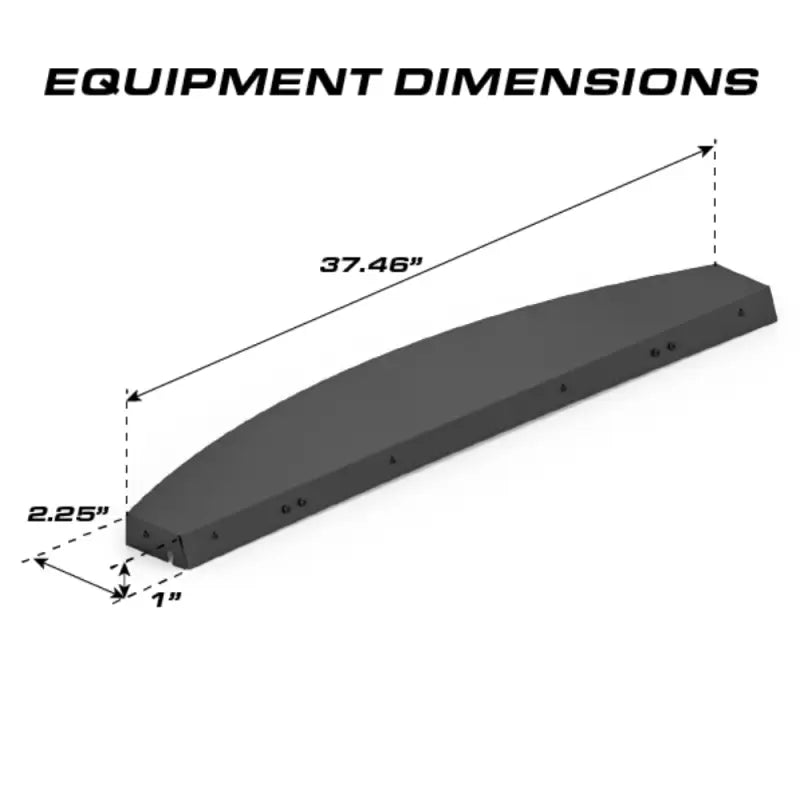 Curved black light bar dimension diagram for Feniex Quantum 2.0 Interior Rear Light Bar