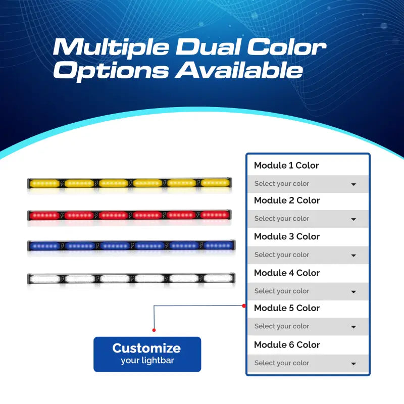 Customizable dual-color lightbar on UBL U-Lite 600 Dual Color Stick Light