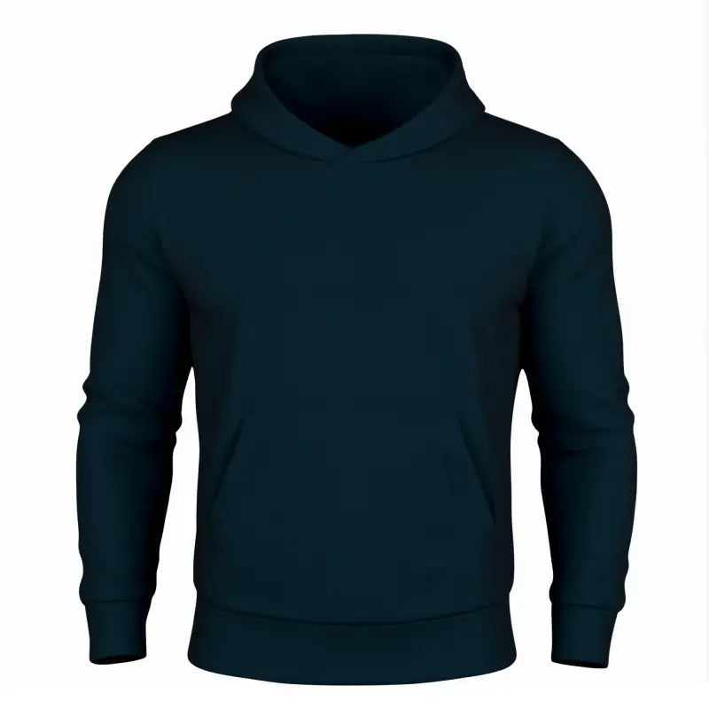 Dark blue durable hoodie with a hand pocket and smooth draws from Durable Concealment Hoodie