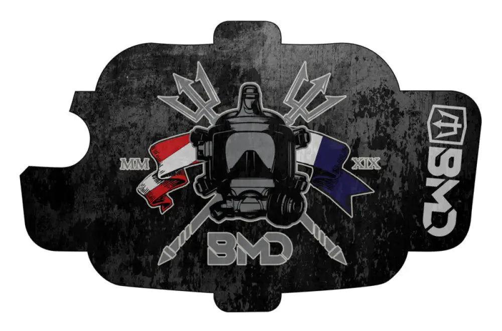 Distressed black and gray emblem with diving gear for First Responders Firefighter Police BA SHIELDS FFM Shield