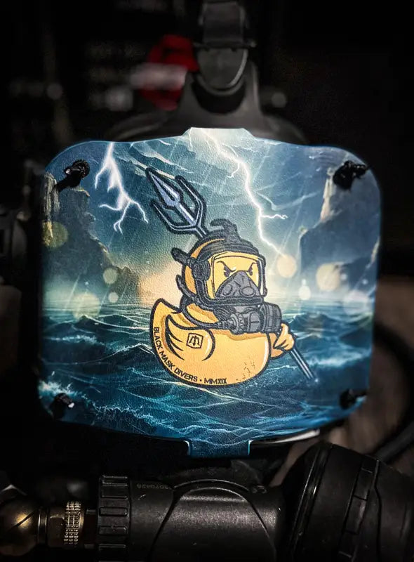 Diver duck sticker on scuba gear for firefighter, police, and first responders’ gear