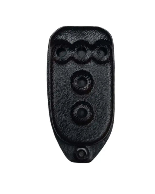 Black plastic Dodge Key Fob with five circular buttons in a key fob holder