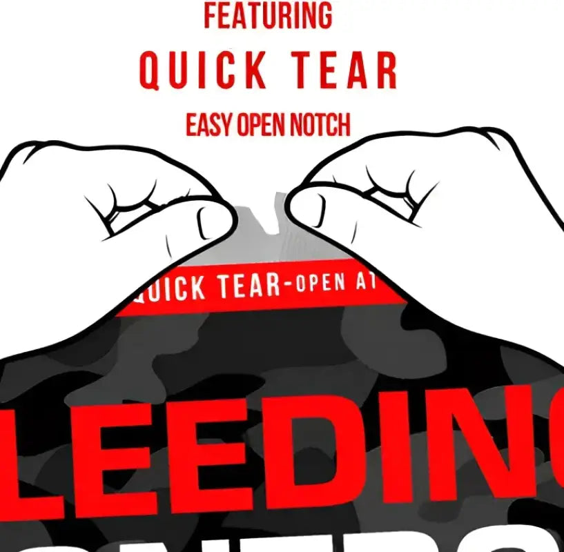 Easy-open packaging on Intermediate Bleeding Control Pack for First Responders, Firefighters, Police