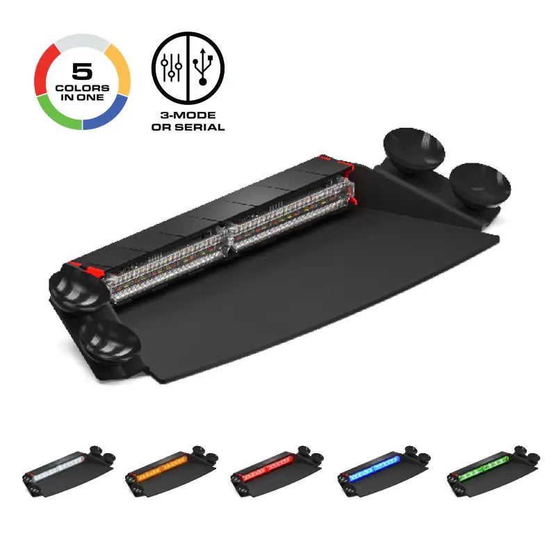 Feniex Q Series 2X Dash Light with emergency vehicle LED light bar showcasing serial technology