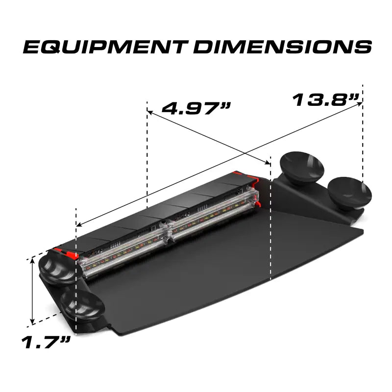 Emergency vehicle light bar with suction cups for Feniex Q Series 2X Dash Light featuring serial technology and smart modules