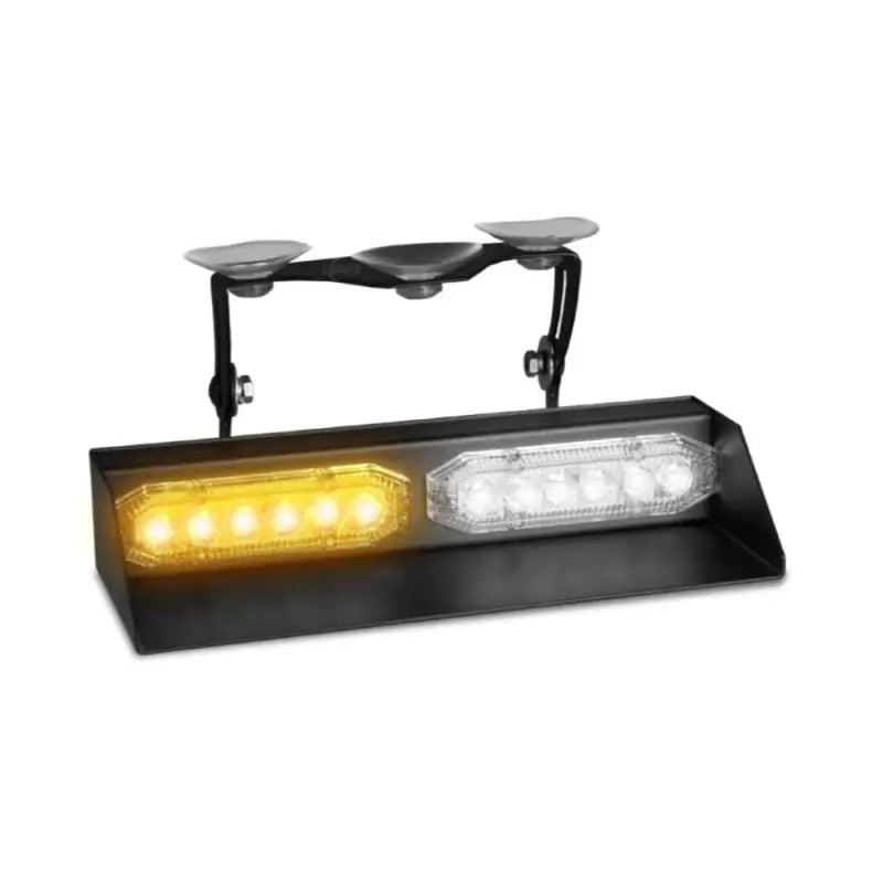 Emergency vehicle light bar with suction cup mount for U-Lite 2X Dash Light, ideal for first responders