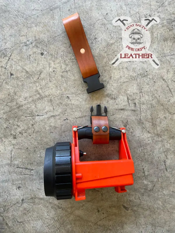 Box light quick release firefighter’s helmet light with leather strap for safety and convenience