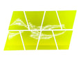 Fragmented neon yellow rectangle with white streaks on Retro Fluorescent Yellow Reflective Helmet