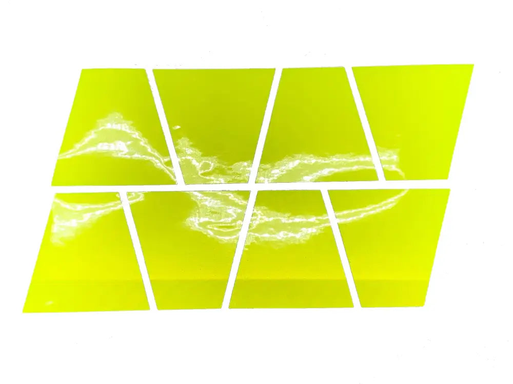 Fragmented neon yellow rectangle with white streaks on Retro Fluorescent Yellow Reflective Helmet