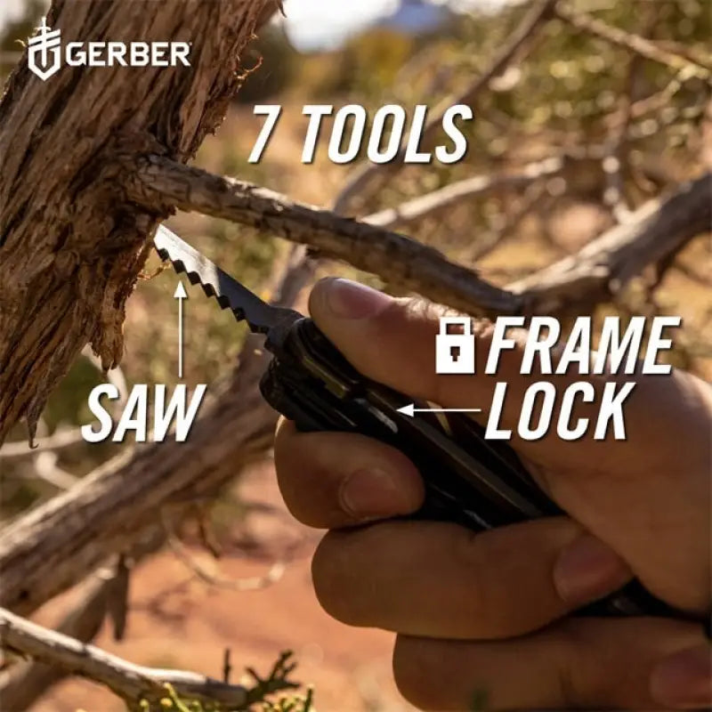 Gerber Armbar Scout multi-tool with saw and limited lifetime warranty in Burnt Orange