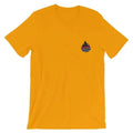 Gold t-shirt with American flag flame emblem for Skylight Specialist collection