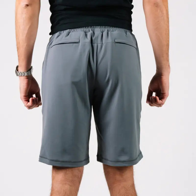 Gray athletic shorts from Arrowhead Tactical Apparel Carrier Shorts Mk.II for concealed carry