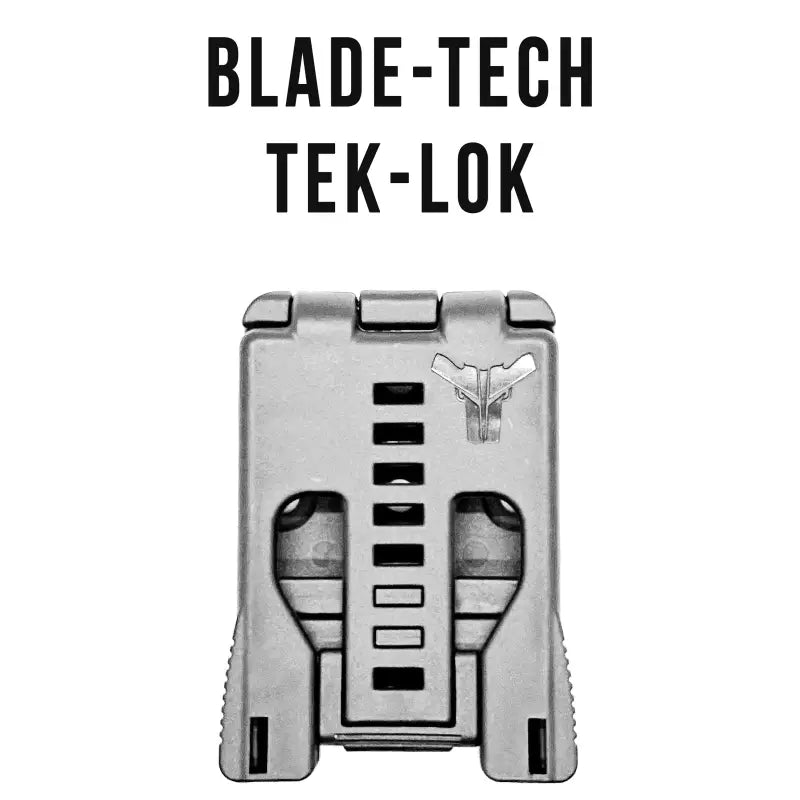 Gray Blade-Tech Tek-Lok belt clip for Glock 19 OWB holster with magazine pouch compatibility