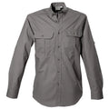 Gray Safari Shirt for Men with Two Chest Pockets for Carrying Essentials Outdoors