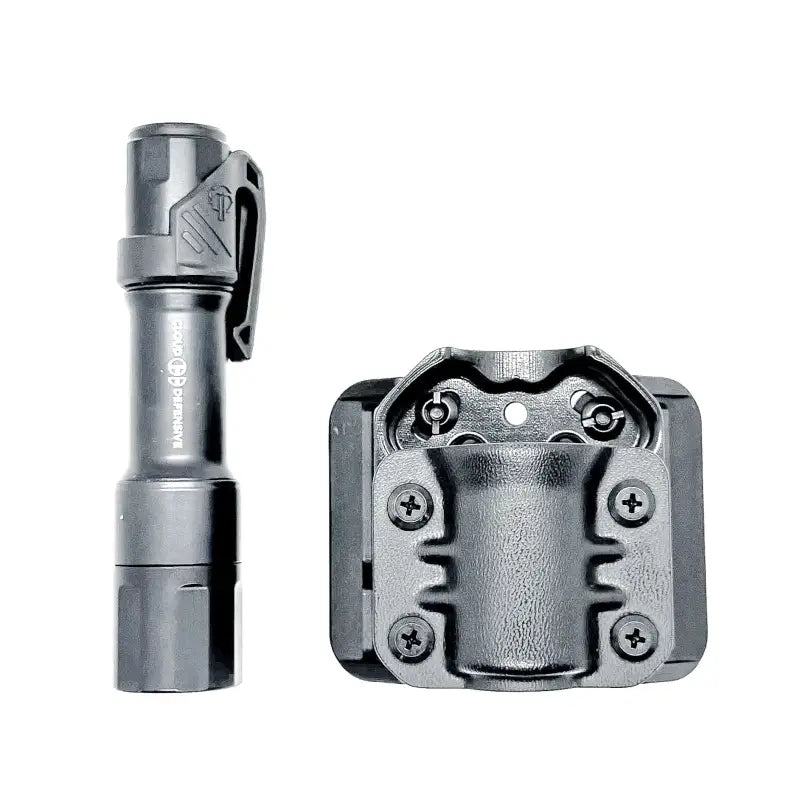 Gray Cloud Defensive MCH-HC flashlight carrier with holster for secure attachment