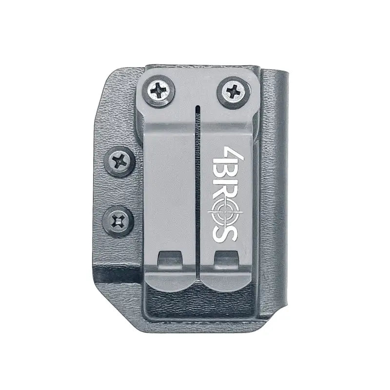Gray gun holster with metal clip from Four Brothers Holsters for Shield Arms S15 IWB