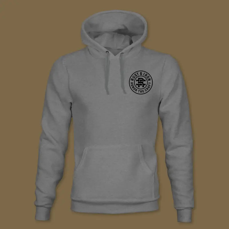 Gray Hooded Sweatshirt showcasing the Deck Gun Hoodie made from combed ring spun fabric