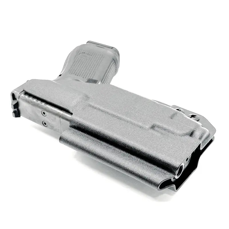 Gray pistol holster for Glock 19 with magazine pouch inside waistband IWB holster