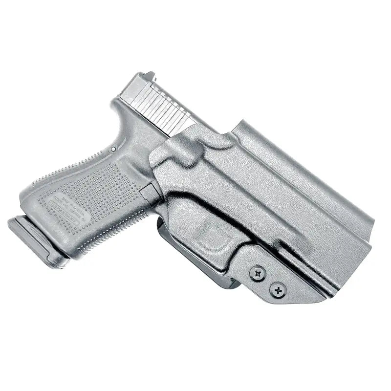 Gray Glock 19 OWB Holster with magazine pouch for secure concealed carry