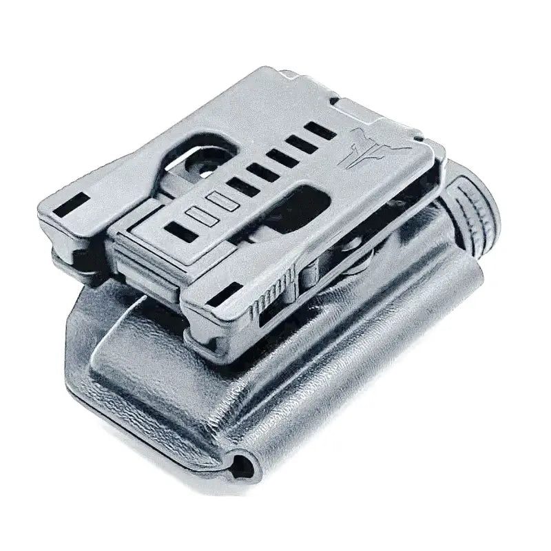 Gray plastic holster for FN Reflex OWB Magazine Pouch with secure magazine retention