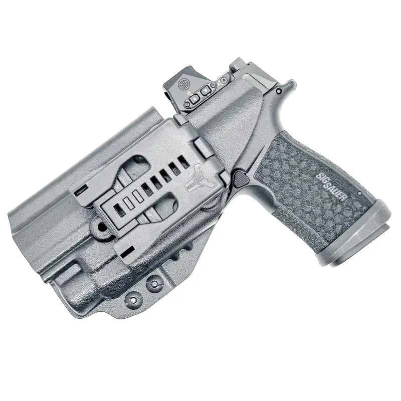 Gray Sig Sauer P365-FUSE pistol with Streamlight TLR-7 HL-X in an OWB holster