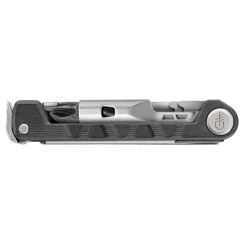 Gray and silver Gerber Gear Armbar Drive multi-tool with pry bar and bottle opener