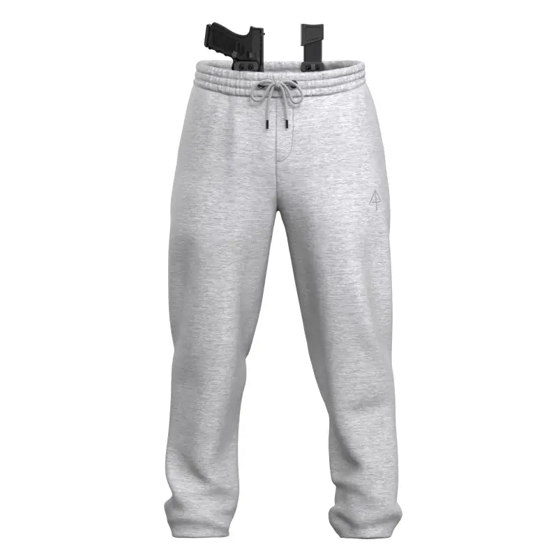 Gray Carrier Sweatpants Mk.II with patented carrier retention waistband and gun storage