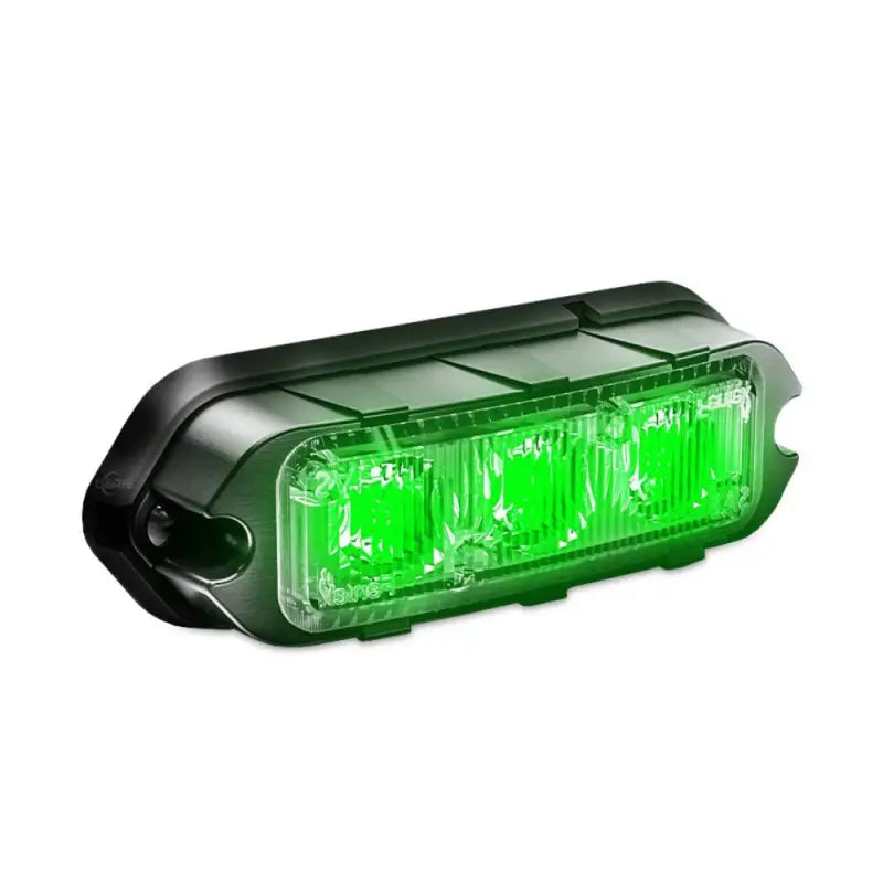 Green LED emergency light on Feniex T3 Surface Mount Grille Light showcasing LED warning lights