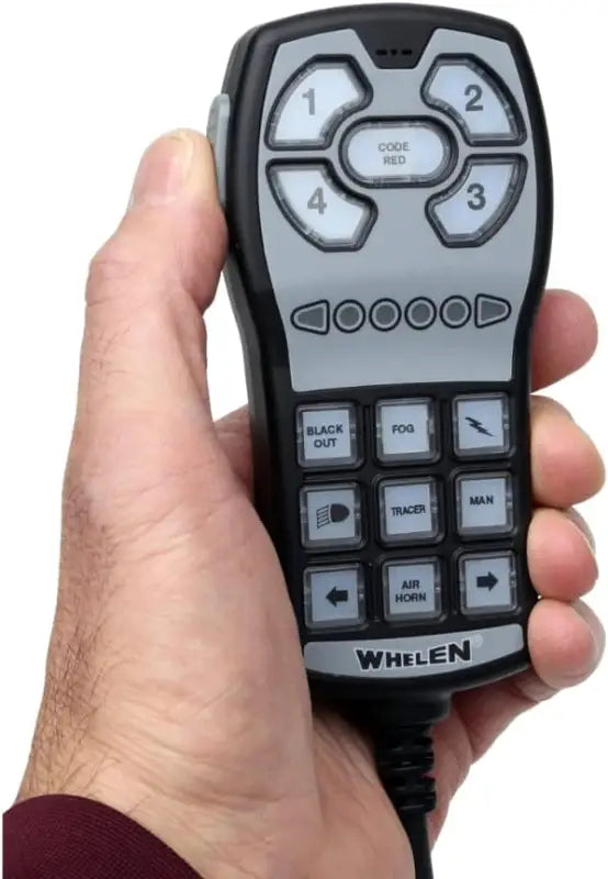 Handheld Whelen control panel for Whelen siren amplifier and siren systems