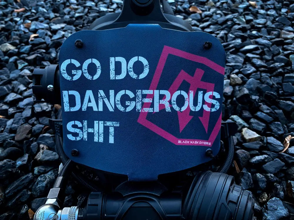 Diving helmet with bold slogan for first responders, firefighters, and police safety