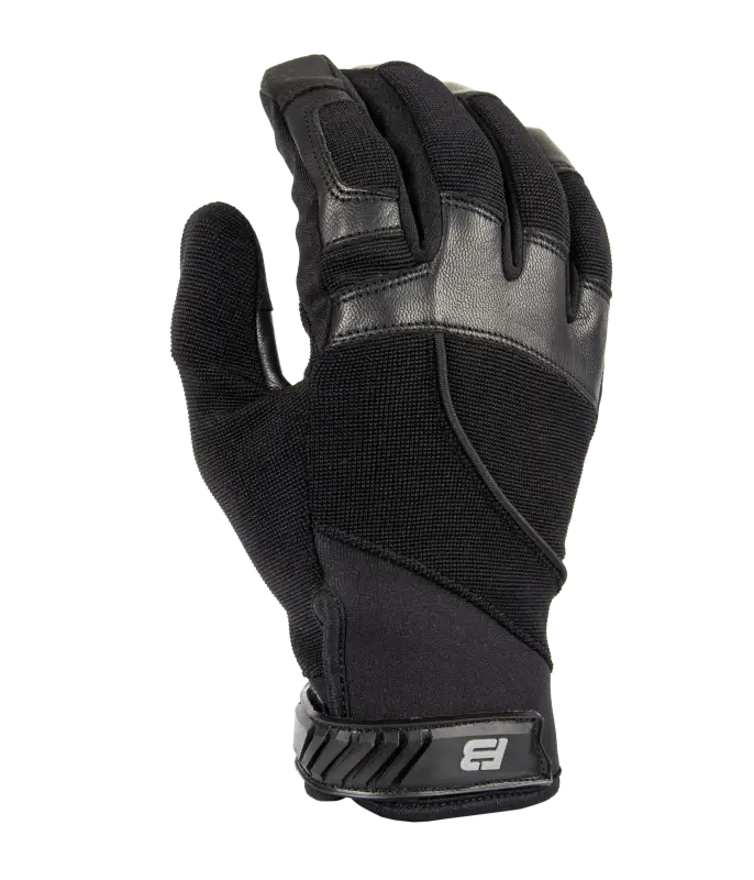 Black tactical Hero Gloves 3.0 SL with reinforced leather and mesh for finger tips protection